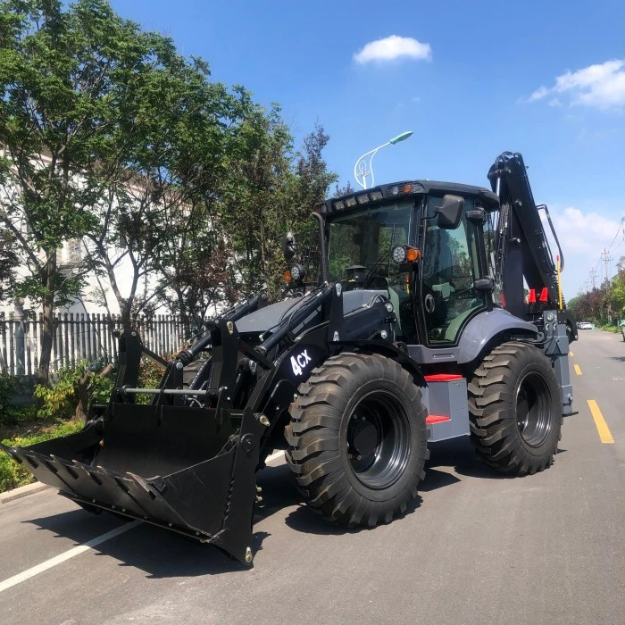 4CX backhoe loader in landscaping